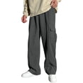 thumbnail image 1 of Kureaily Boy's Wide Leg Sweatpants Athletic Baggy Pants Thermal Elastic Waist Long Cargo Pants Joggers Trousers For Kids Active Pants 15-16 Years, 1 of 5
