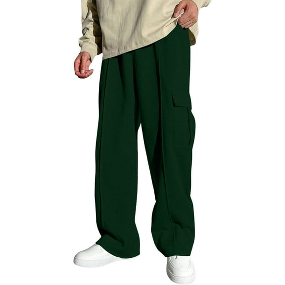 Kureaily Boy's Wide Leg Sweatpants Athletic Baggy Pants Thermal Elastic Waist Long Cargo Pants Joggers Trousers For Kids Pants Joggers 5-6 Years