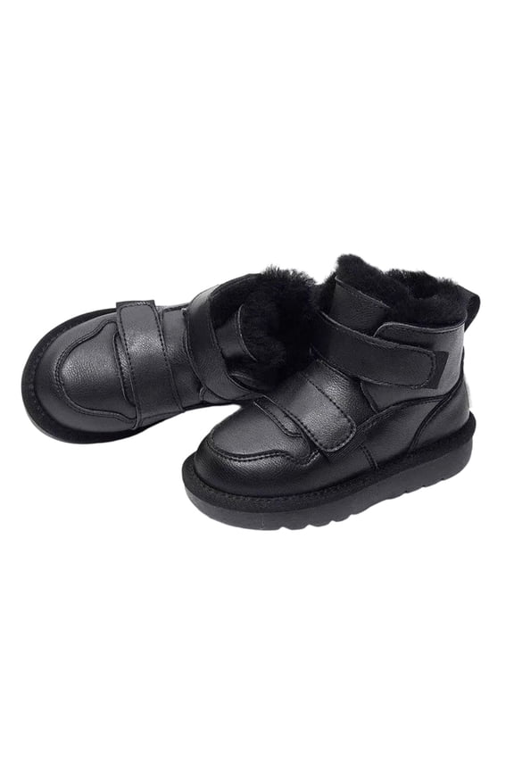 Boys Winter Boots Insulated Warm Toddler Kids Hiking Outdoor Booties Non Slip Sole Durable Cold Weather Footwear For Children Youth 4-5 Years