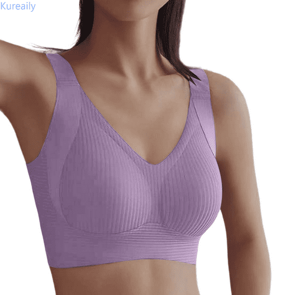 Kureaily Bras For Women Full Coverage Comfort Support Bra Non Padded No Underwire Plus Size Bust Support Dropping Side Smoothing Womens Sports Bras