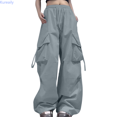 thumbnail image 1 of Kureaily Cargo Pants Woman Relaxed Fit Baggy Clothes Black Pants High Waist Zipper Slim Drawstring Waist With Pockets Loose Plus Size Women Lightweight Pants, 1 of 5