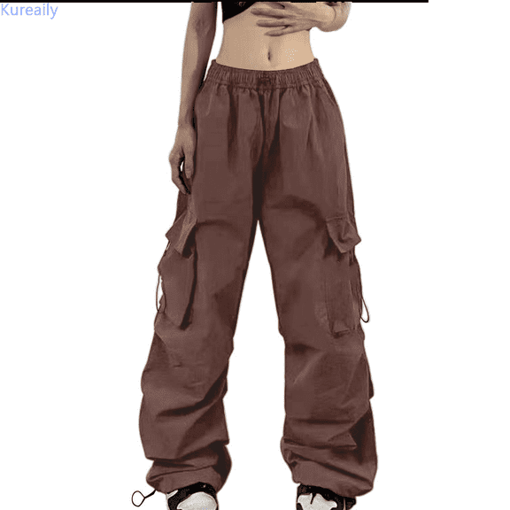 Kureaily Cargo Pants Women Baggy Pants Woman Mutil Pockets Loose Fit Casual Pants for Women