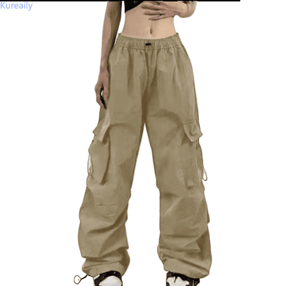 Kureaily Cargo Pants Women Baggy Pants Woman Mutil Pockets Loose Fit Casual Pants for Women