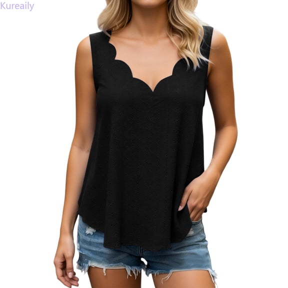 Kureaily Casual Solid Color Pearl Edge Round Neck Titted Top For | Summer Comfort Plus Size Tee For Everyday Wear Summer Lightweight T-Shirts, Size 4X-Large
