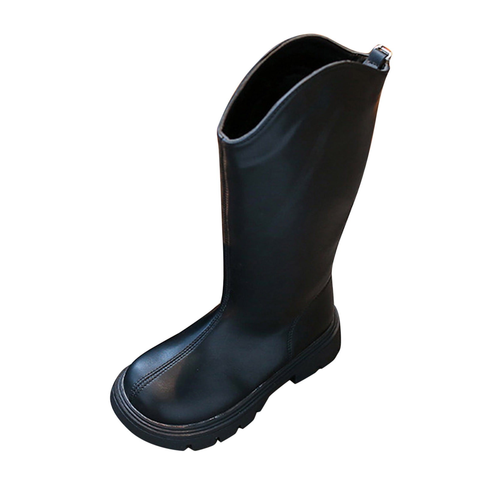 Kureaily Children Boots Girls High Boots Autumn Winter Zipper Single