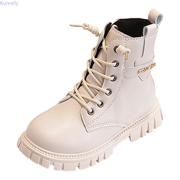 Kureaily Children Shoes Fashionable Flat Boots Comfortable Soft Sole Leather Children Boots Boots 4-4.5 Years