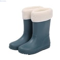 thumbnail image 1 of Kureaily Children's Rain Shoes Non Soft Soles Lightweight Children Boys And Girls Baby Rain Boots Baby Water Shoes With Cottonblend Cover Style 12-14 Years, 1 of 5