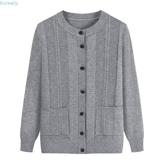 Kureaily Classic Knit Cardigan For Long Sleeve Open Front Sweater Comfortable Lightweight Button Up Top For Casual Wear Button Down Cardigan