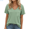 thumbnail image 1 of Kureaily Classic Short Sleeve T Shirt With Pocket Casual Comfort Fit Everyday Basic Tee Soft Breathable Fabric Versatile Stylish Top Casual Blouses, 1 of 6