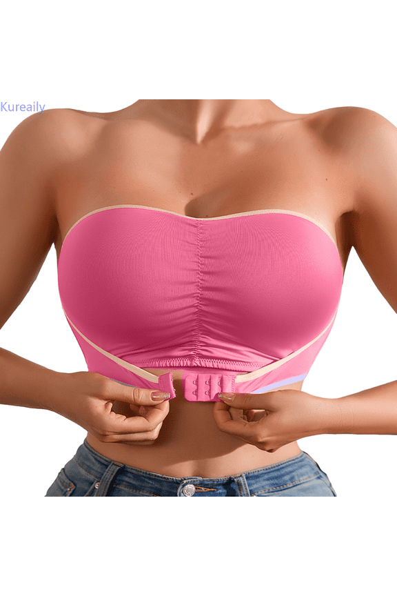 Comfortable Breathable Front Closure Bra With Wrinkle Design And Bust Enhancing Support For All Seasons No Underwire Bra