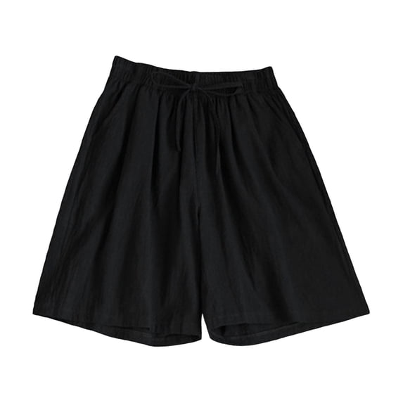 Kureaily Comfortable Casual Literary Retro Denim Shorts Womens Casual Shorts Summer Drawstring Elastic Waist Comfy Short With Pockets