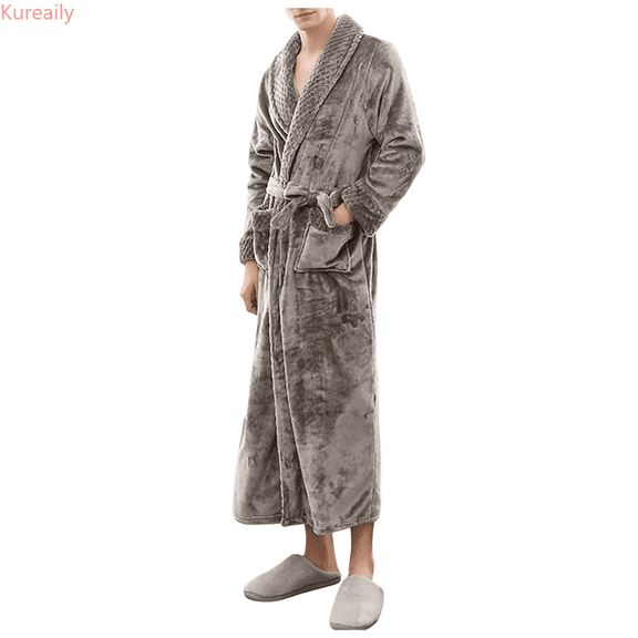 Kureaily Couple Sleeping Robes Winter Thickening And Lengthening Models Of Men And Women Warm Lattice Pajamas Bathrobe Mens Pajama Set