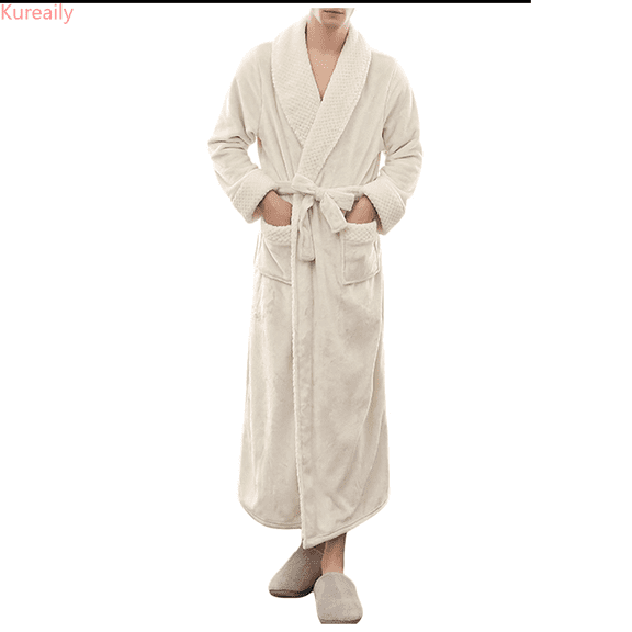 Kureaily Couple Sleeping Robes Winter Thickening And Lengthening Models Of Men And Women Warm Lattice Pajamas Bathrobe Short Sleeve Sleepwear