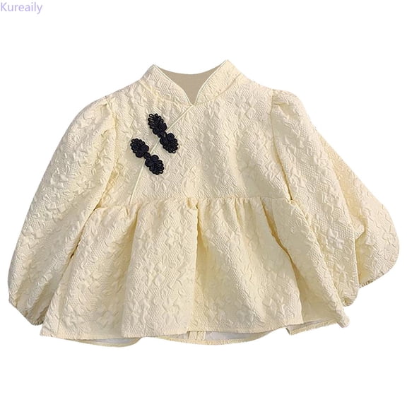 Kureaily Cute Little Girls Lace Dress Long Sleeve Chinese Year 18-24 Months