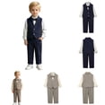 thumbnail image 1 of Kureaily Elegant Boys Formal Vest For Kids – Classic Miniature Jacket And For Occasions And Performances Boys Long Sleeve Top & Bottom Set,Big Kids ,Size 9-10 Years/(Gray), 1 of 5