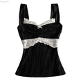 thumbnail image 1 of Kureaily Elegant Lace Bow Tie Versatile Camisole Top For Sleeveless Layering Tank Cotton Tank Top, 1 of 4