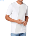thumbnail image 1 of Kureaily European Solid Color Splicing Design Men Casual Loose Comfortable Trendy Foreign Trade Sports Business Round Neck Short Sleeved T Shirt Lightweight Short Sleeve T-Shirt, 1 of 1