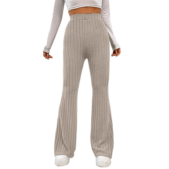 Kureaily Fashionable Casual Solid Color Micro Flare High Waisted Pants Slim Fitting And Versatile Slim Women Pants Women Summer Pants