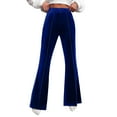 thumbnail image 1 of Kureaily Flare Velvet Pants For Women High Waisted Wide Leg Stretch Elastic Waist Pull On Trousers Front Seam Slacks Women Summer Pants, 1 of 4