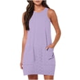 thumbnail image 1 of Kureaily For Women Casual Sleeveless Eyelet Tank Dress Beach Swimsuit Cover Up Short Summer Dresses With Pockets, 1 of 7