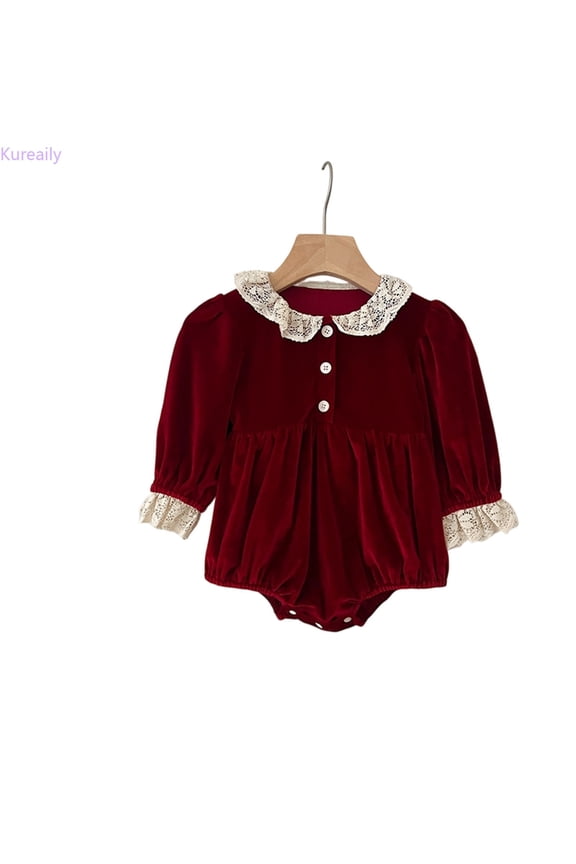 French Collar Embroidered Floral Dress For Girls Toddler Party Gown With Elegant Ruffled Sleeves And Adjustable Bow Detail For And Photo 2-3 Years