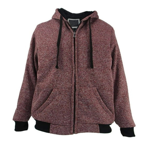 Kureaily Full Zip Fleece Jacket Thermal Lined Winter Warm Soft Outdoor Sports Hooded Coat For Cold Weather Comfort Men's Winter Coat