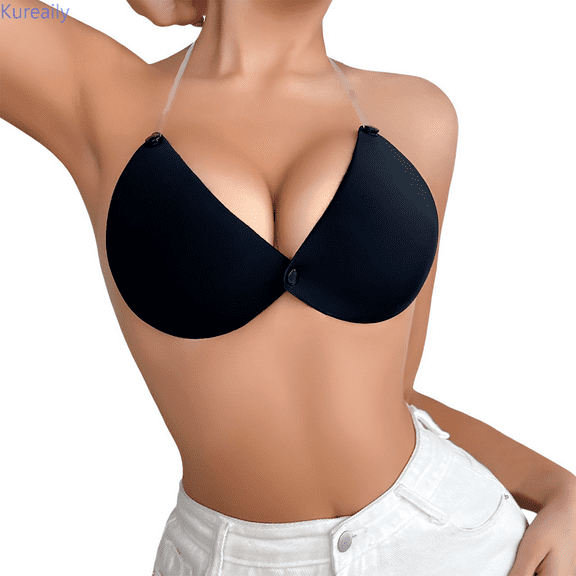 Kureaily Get And Support With Our Silicone Push Up Bra Featuring Transparent Straps And Front Closure For Seamless Womens Push Up Bras