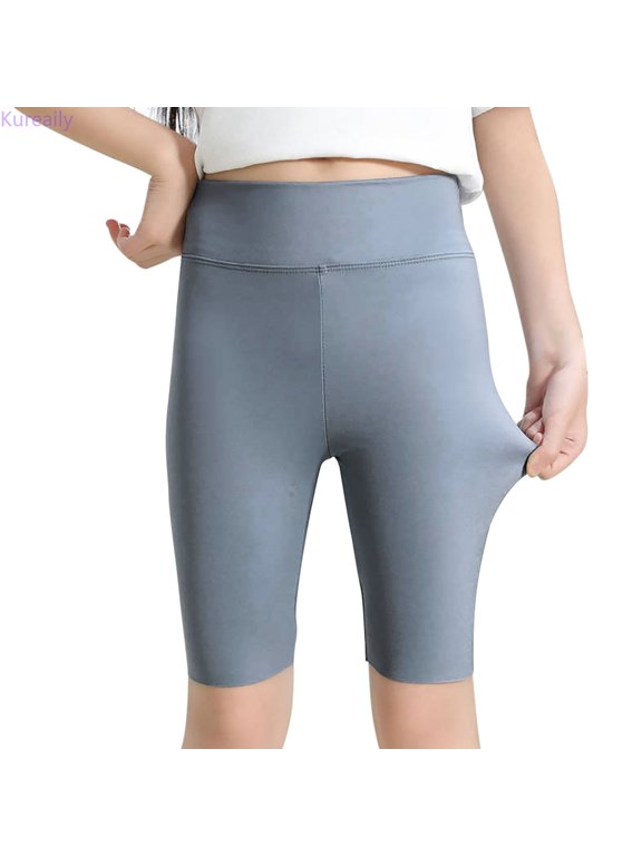 Girls Athletic Shorts Leggings Kids Dance Running Yoga Pants Shorts Workout Dance Tights Fifth Pants Shorts Pants/ 3-4 Years/ Little Kid (Blue)