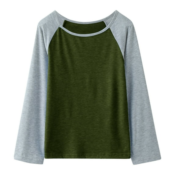 Kureaily Girls Casual Long Sleeve Raglan Sleeve T Shirts Crewneck Tunic Tops Kids Teen Color Block Tee Blouses Spring Clothes Big Girls Shirts Top Sweaters Workout Clothes for Kids 4-5 Years