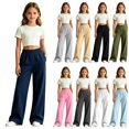 Eith Tracks Kureaily Girls' Casual Wide-Leg Track Pants Polyester Pants with ...