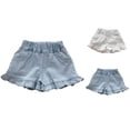 thumbnail image 1 of Kureaily Girls Denim Shorts Summer Soft Ruffle Hot Pants For Toddler Kids ,High Waist Denim ShortsSize 18-24 Months ,Blue, 1 of 5