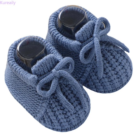 Kureaily Girls First Walking Shoes Soft Sole Knit Booties With Bow For Winter Indoor Outdoor Suitable For 0 12 Months 6-9 Months