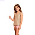 thumbnail image 1 of Kureaily Girls Glitter Tank Top For Sparkling Sequin Sleeveless Tee Everyday Wear School Comfortab le ,kids carnival sleeveless tankSize 10-11 Years ,Yellow, 1 of 5