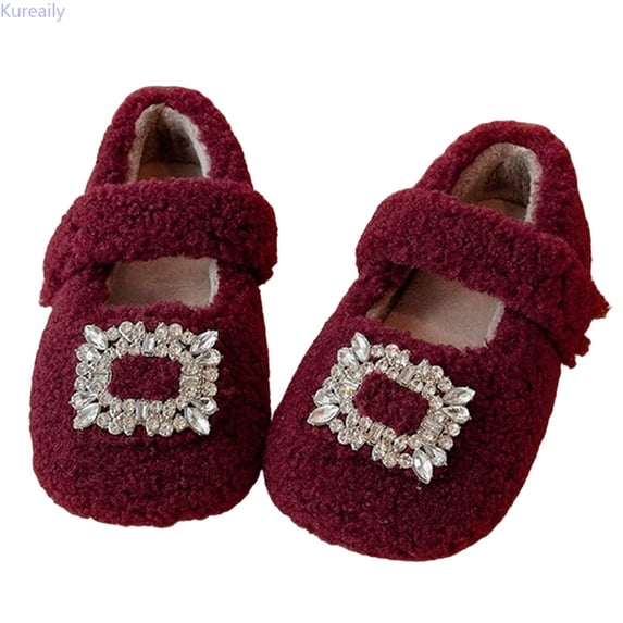 Kureaily Girls Lined Slippers Soft Sole Indoor Outdoor Cozy Warm Shoes For Toddler Little Kid Big Youth 9.5-10 Years