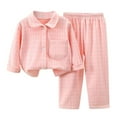thumbnail image 1 of Kureaily Girls Outfits & Sets Soft Fleece Lined Collar Kids Pajama Set Comfortable Spring Homewear For Toddler And Children 10-11 Years, 1 of 3