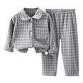 thumbnail image 1 of Kureaily Girls Outfits & Sets Soft Fleece Lined Collar Kids Pajama Set Comfortable Spring Homewear For Toddler And Children 18-24 Months, 1 of 3