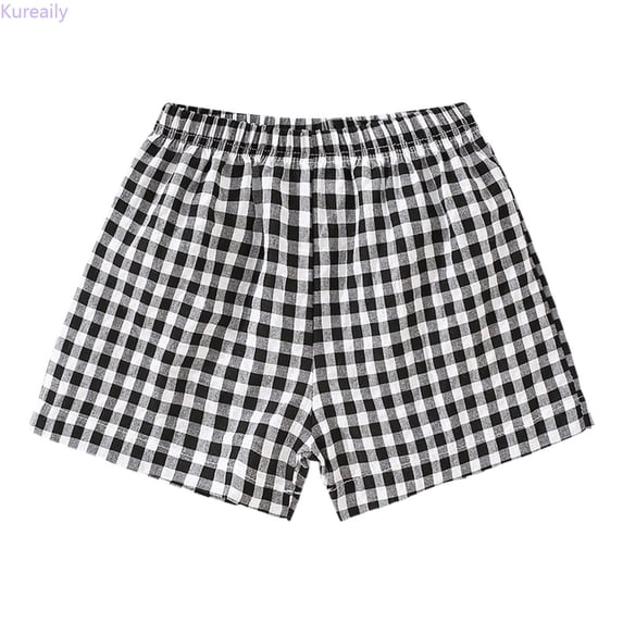 Kureaily Girls Plaid Casual Shorts Little Girls Wear Light Summer Pants 6-7 Years