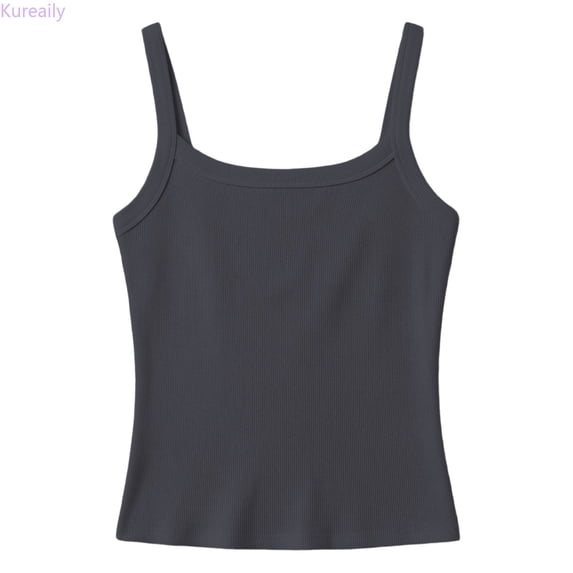 Kureaily Girls Ribbed Stretch Sleeveless Tank Top Casual Basic Slim Fit Tee Shirt For Kids Toddler Youth/ 7-8 Years/ Little Kid (Gray)