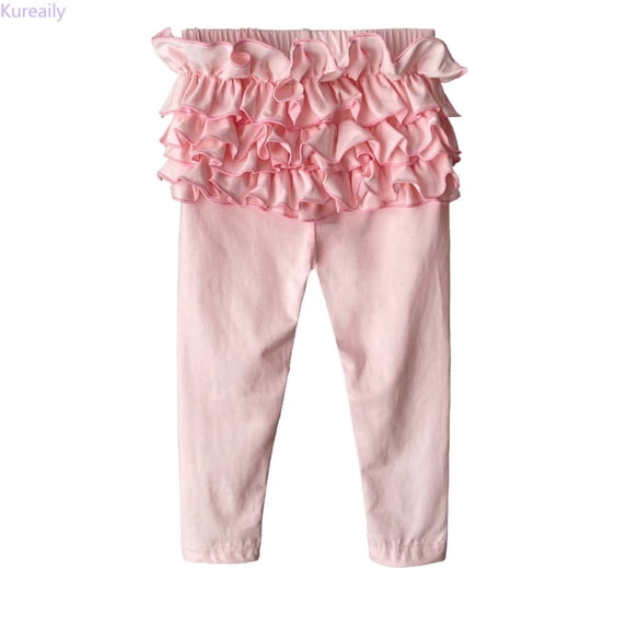 Kureaily Girls Stretch Skinny Pants With Lace Trim Soft Pure Color Leggings For Toddler And Comfortable Everyday Wear 4-5 Years