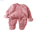 thumbnail image 1 of Kureaily Girls Winter Flannel Pajama Two Piece Cozy Loungewear For Kids Soft Thermal Sleepwear With Thick Warm Fabric For Cold Weather Indoor Comfort 6-9 Months, 1 of 5