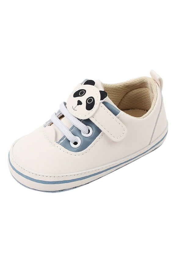 Infant Toddler Shoes Soft Sole Cartoon Panda Lace Up Casual Shoes Princess Shoes Toddler Shoes/ Size 6,12-18 Months(Blue)