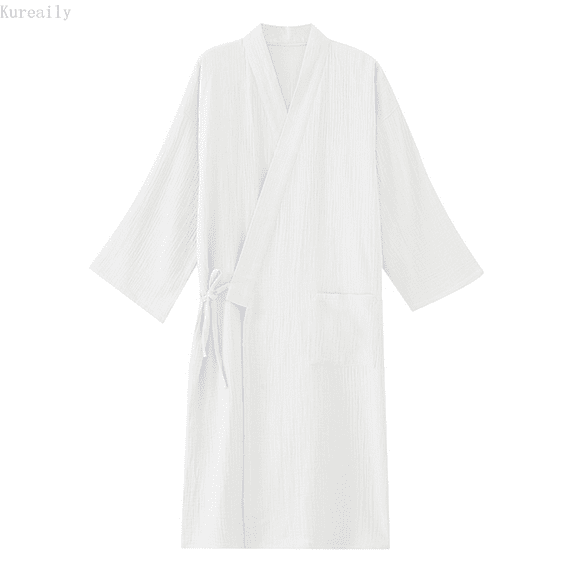 Kureaily Japanese Couples Robe And Kimono Men's Large Size Lace Up Hanbok Yukata Sweating Clothes T-Shirt Pajama Set