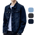thumbnail image 1 of Kureaily Jean Jacket For Men - Classic Style Regular Fit Casual Outerwear Button Down Cowboy Cut - Men's Denim Jacket, 1 of 8