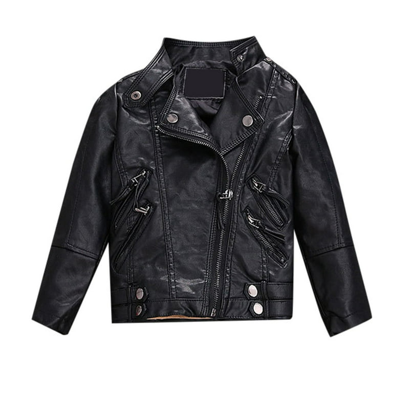 Kureaily Kids Girl Spring Pu Leather Jacket Motorcycle Coat For Boy Leather Jacket Toddler Winter Jacket Designer Coats 7 8 Years