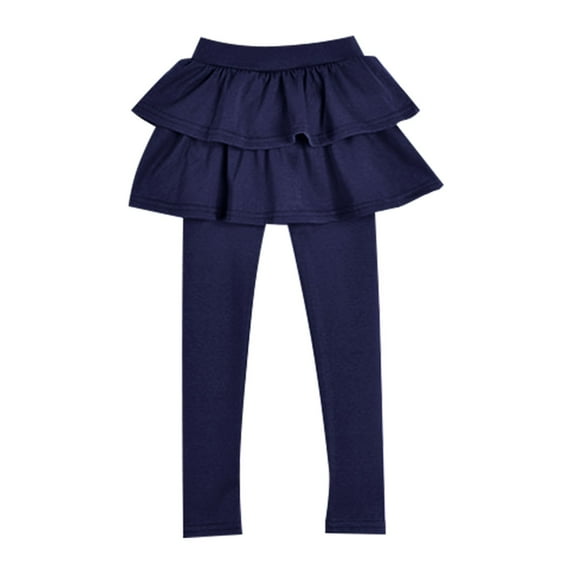 Kureaily Kids Girls Warm Cute Cake Culottes Leggings With Ruffle Tutu Skirt Pants Little Girls Footless Leggings With Ruffle Tutu Skirt Pants 3-4 Years