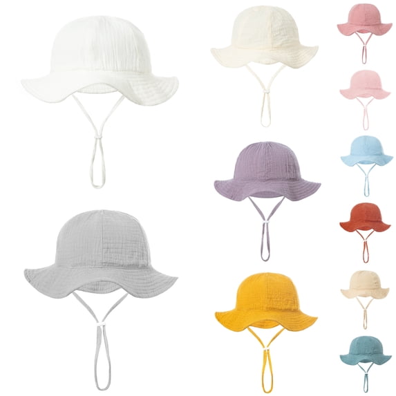 Kureaily Kids Hats & Caps For Outdoor Adjustable Wide Brim Bucket Hat And Stylish For Ages 3 12Months Accessory For Boys And Girls ,Children Bucket Hat Size 3-12 Months ,Pink