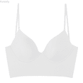 thumbnail image 1 of Kureaily Ladies' Sling Small Breast Gathered Triangle Cup Backless Bra Comfort Push Up Bras, 1 of 5