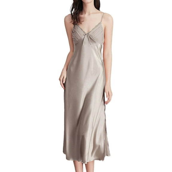 Kureaily Large Size Suspender Nightdress Female Summer Women Ice Silk Silk Nightdress Sleepwear Loungewear
