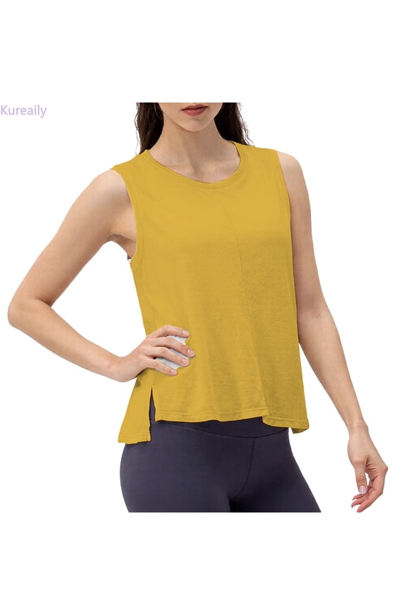 Lightweight Yoga Cover Up Shirt Breathable Athletic Tank Top For Fitness And Casual Wear Casual Basic Tops, Size X-Large