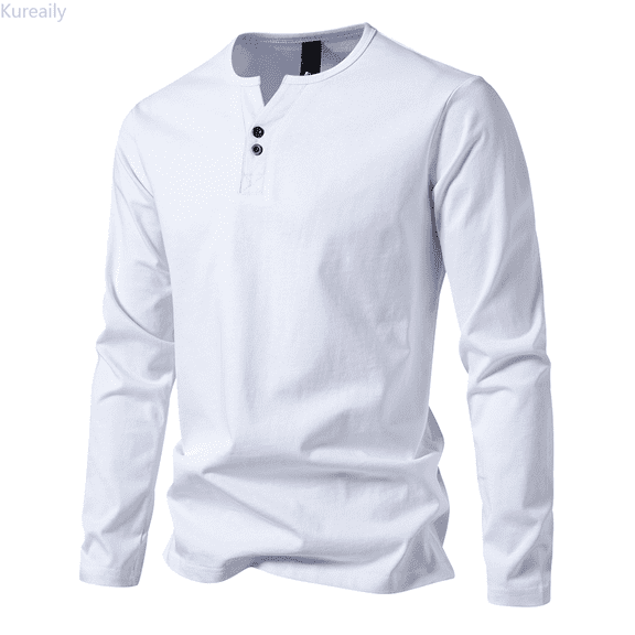 Kureaily Long Sleeve Thermal Shirt Solid Color Base Layer Top For Fall And Winter Comfort Casual Wear Cotton Tee Shirt Top